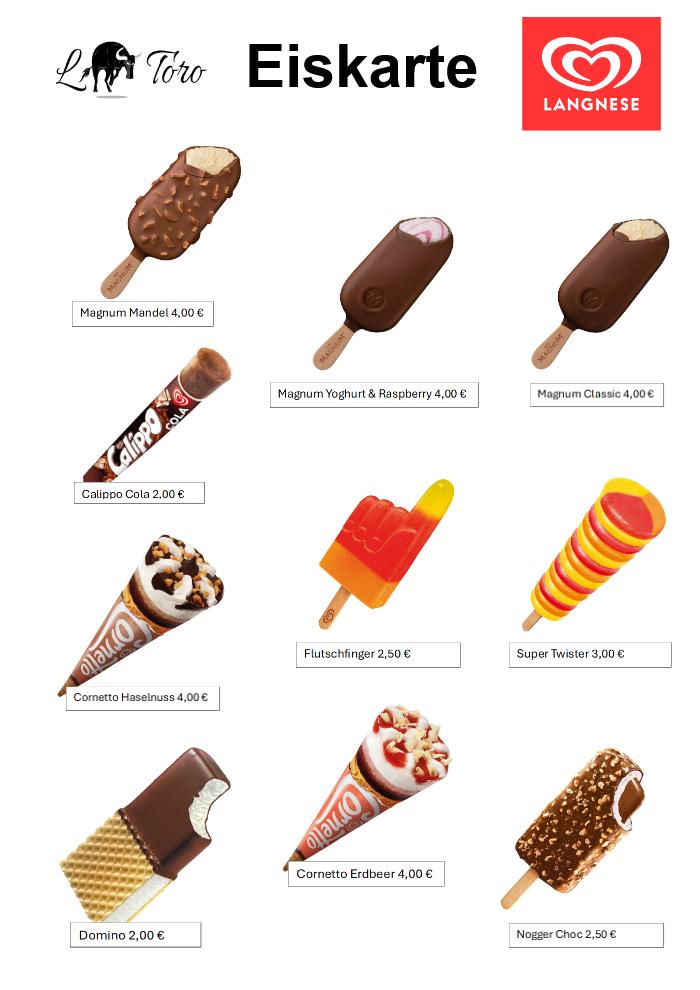 Eiskarte El-Toro Markkleeberg